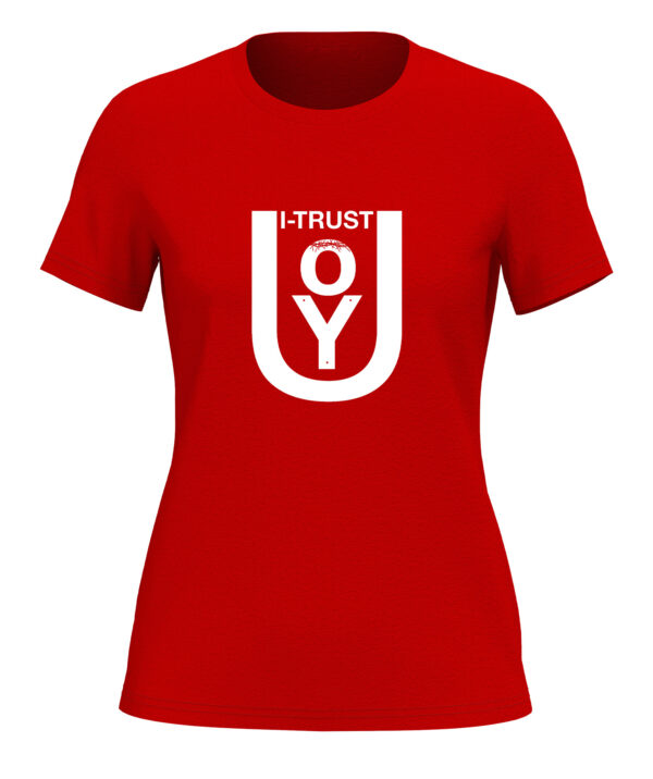 womans i trust christ red crew neck 01 new Gift Good News Womans I-Trust T-Shirt