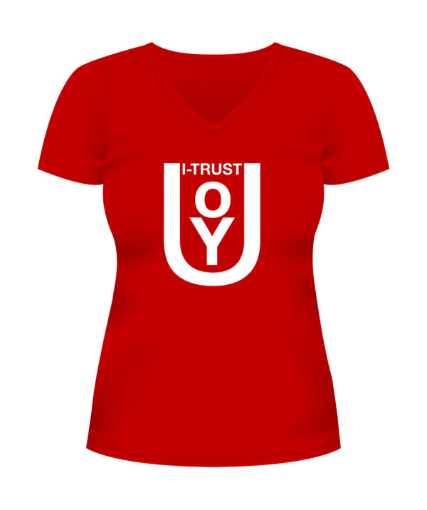 womans i trust red v neck 01 new Gift Good News Womans I-Trust T-Shirt