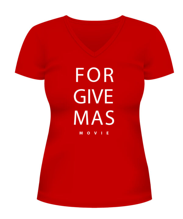 womens forgivemas fitted v neck no bear Gift Good News Womens FORGIVEMAS Movie T-Shirt
